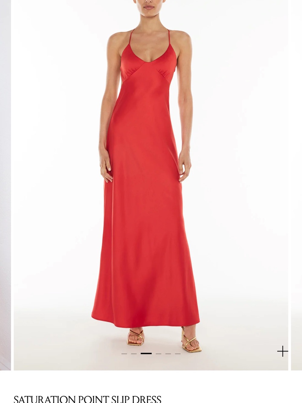 Manning Cartell Red Satin Slip Maxi Dress